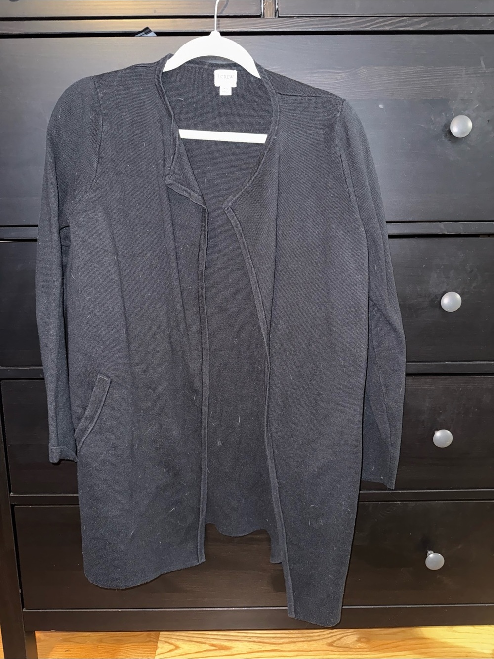 J. Crew Black Open-Front Cardigan Sweater